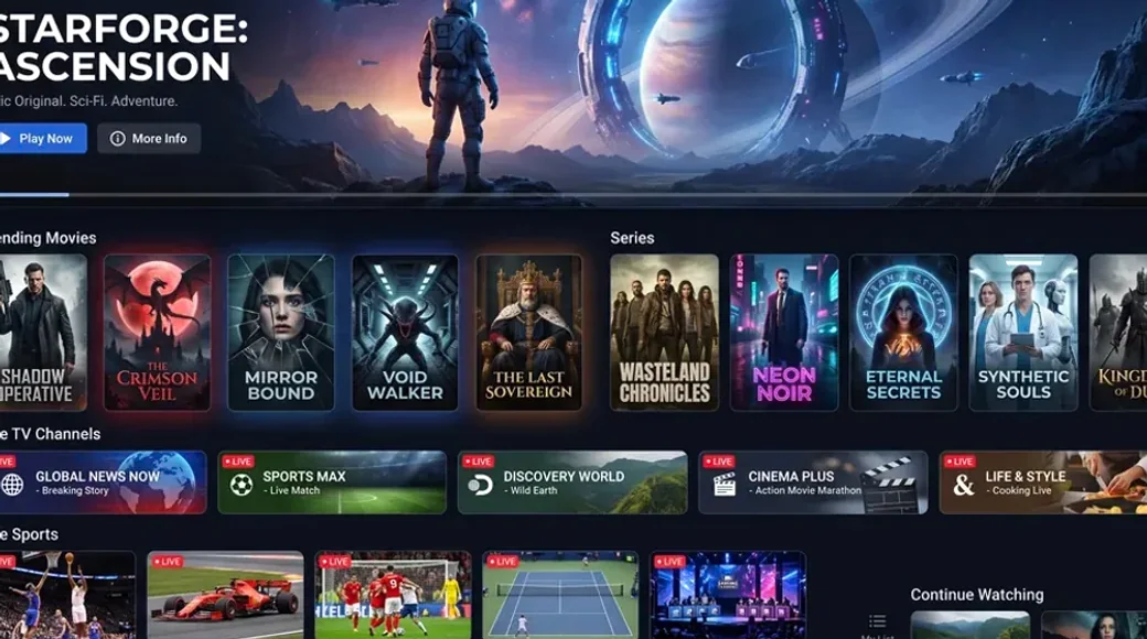 A laptop running the very same Pay IPTV login, no second charge
